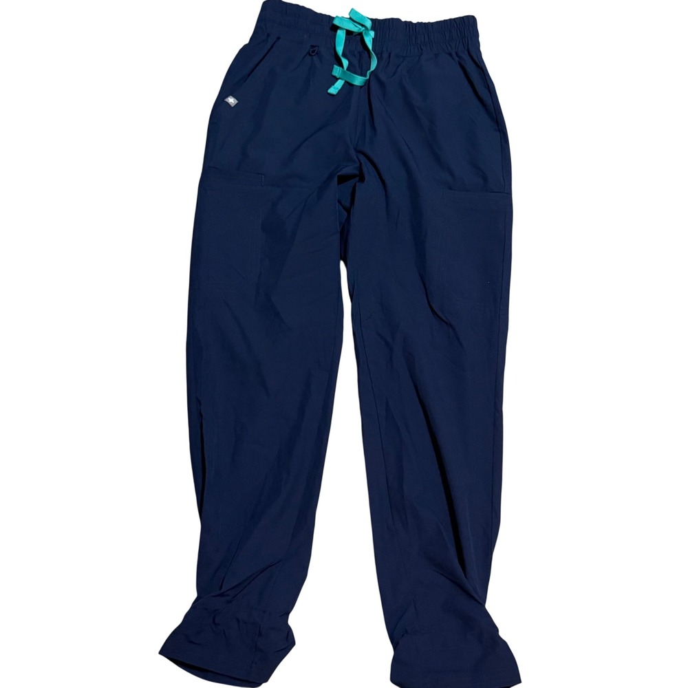 Figs Navy Blue Saumer High Waisted Jogger Scrub Pants sz XS Pette Nurse